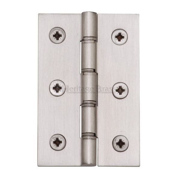 PR88-400-SN • 075 x 050 x 2.5mm • Satin Nickel [25kg] • Phospher Bronze Washered Square Corner Brass Butt Hinges