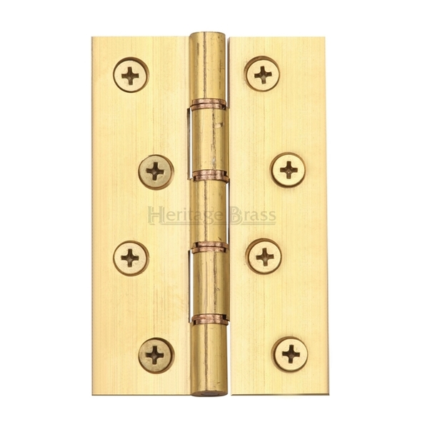 PR88-405-NB  100 x 068 x 3.0mm  Plain Brass [45kg]  Phospher Bronze Washered Square Corner Brass Butt Hinges