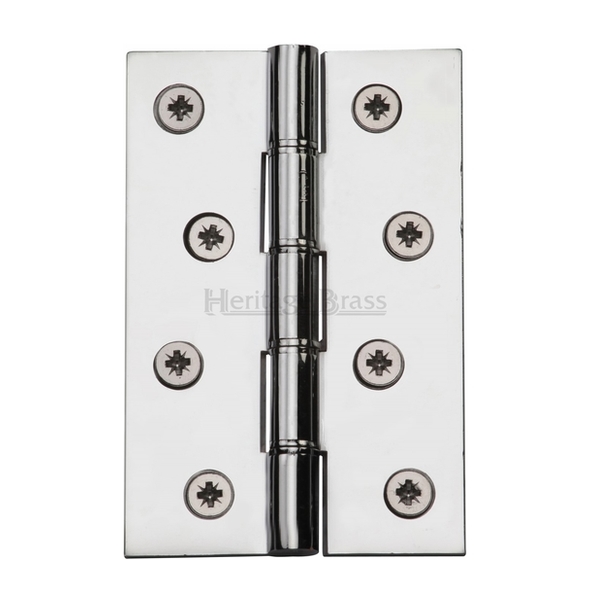 PR88-405-PC • 100 x 068 x 3.0mm • Polished Chrome [45kg] • Phospher Bronze Washered Square Corner Brass Butt Hinges