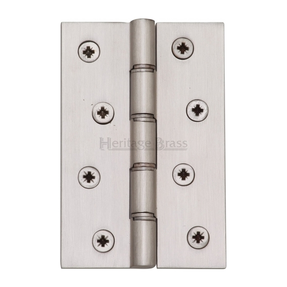 PR88-405-SN  100 x 068 x 3.0mm  Satin Nickel [45kg]  Phospher Bronze Washered Square Corner Brass Butt Hinges