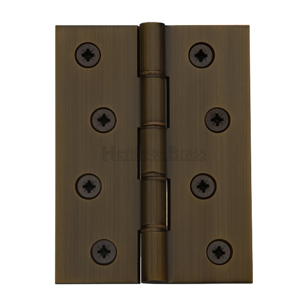 PR88-410-MB • 100 x 075 x 3.5mm • Matt Bronze [70kg] • Phospher Bronze Washered Square Corner Brass Butt Hinges