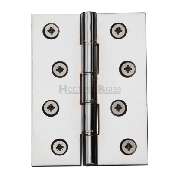 PR88-410-PC  100 x 075 x 3.5mm  Polished Chrome [70kg]  Phospher Bronze Washered Square Corner Brass Butt Hinges