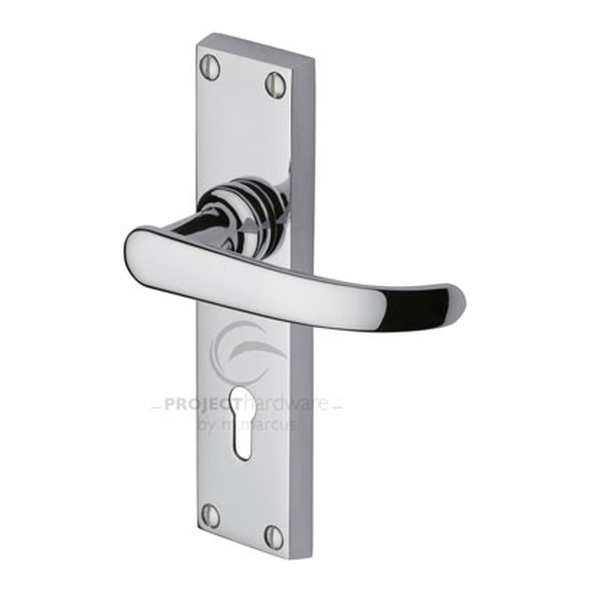 PR900-PC  Standard Lock [57mm]  Polished Chrome  Heritage Brass Avon Economy Levers On Backplates