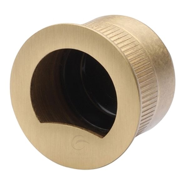 RD373-SB • 30mm Ø • Satin Brass • Heritage Brass Concealed Fix Round Flush Pull End