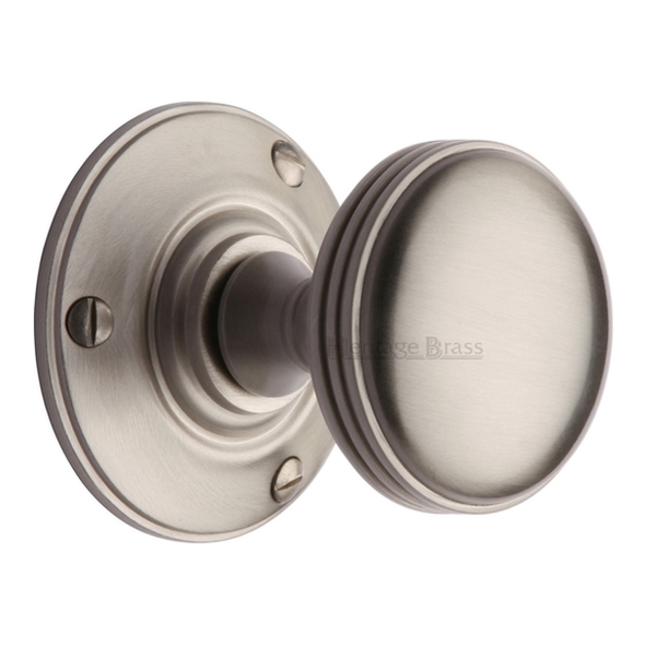 RHM988-SN • Satin Nickel • Heritage Brass Richmond Mortice Knobs On Round Roses