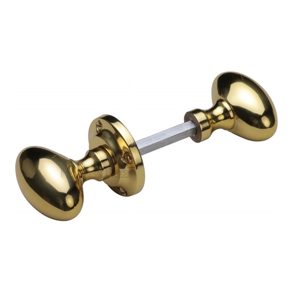 RIM V960-PB  Polished Brass  Heritage Brass Suffolk Rim Knobs On Round Roses