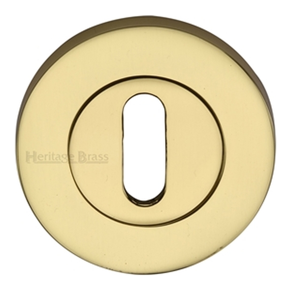 RS2000-PB • Polished Brass • Heritage Brass Slim Round Mortice Key Escutcheon