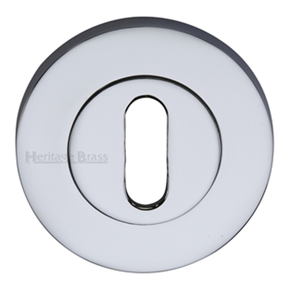 RS2000-PC  Polished Chrome  Heritage Brass Slim Round Mortice Key Escutcheon