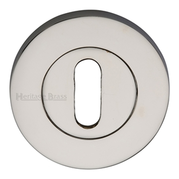 RS2000-PNF • Polished Nickel • Heritage Brass Slim Round Mortice Key Escutcheon