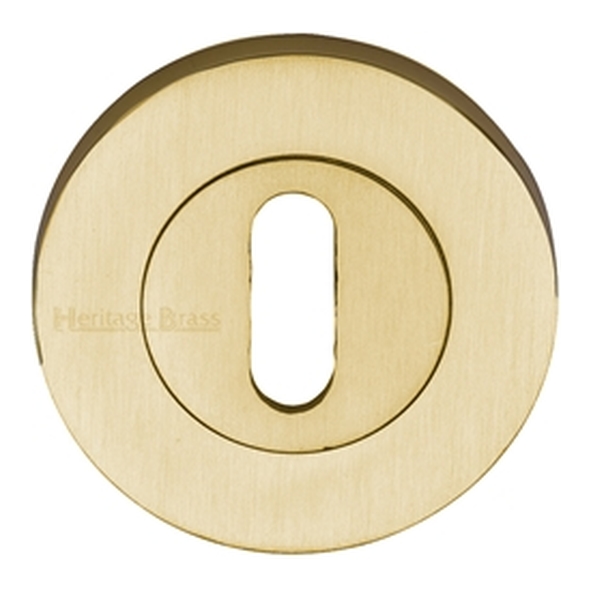 RS2000-SB • Satin Brass • Heritage Brass Slim Round Mortice Key Escutcheon