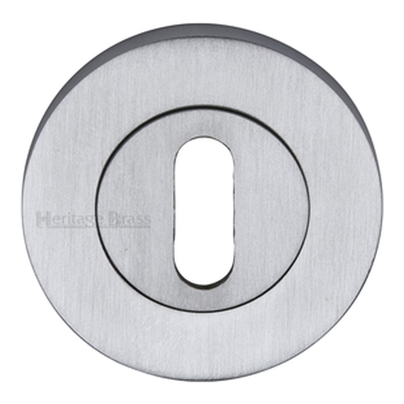 RS2000-SC  Satin Chrome  Heritage Brass Slim Round Mortice Key Escutcheon