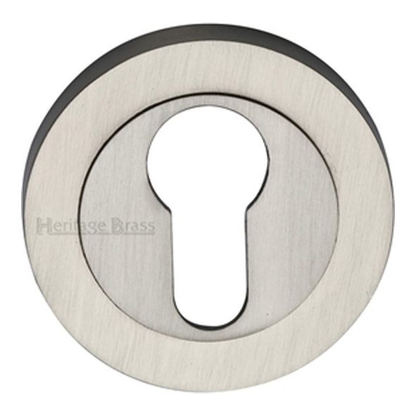 RS2004-SN • Satin Nickel • Heritage Brass Slim Round Euro Cylinder Escutcheon