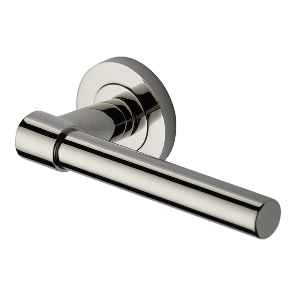 RS2017-PNF  Polished Nickel  Heritage Brass Phoenix Plain Levers On Slim Round Roses
