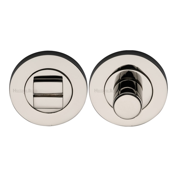 RS2030-PNF • Polished Nickel • Heritage Brass Slim Round Plain Bathroom Turn With Release