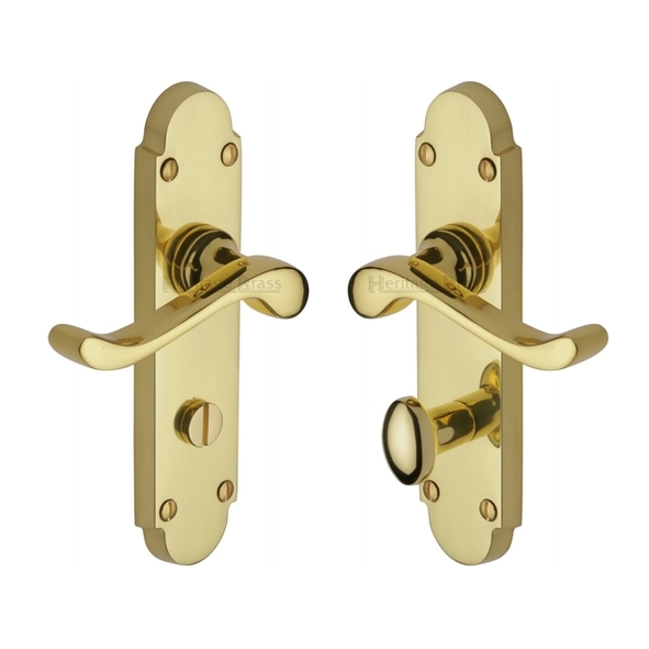 S620-PB • Bathroom [57mm] • Polished Brass • Heritage Brass Savoy Levers On Backplates