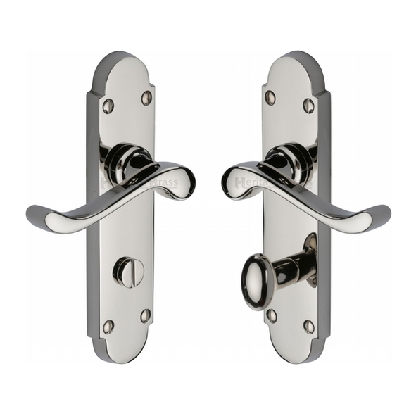 S620-PNF  Bathroom [57mm]  Polished Nickel  Heritage Brass Savoy Levers On Backplates