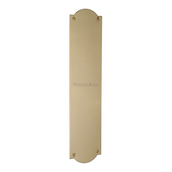 S640-PB  305 x 072mm  Polished Brass  Heritage Brass Shaped Flat Finger Plate