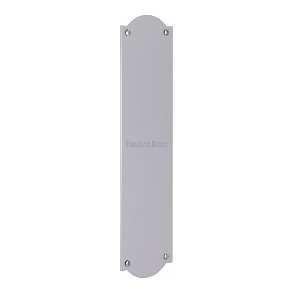 S640-PC • 305 x 072mm • Polished Chrome • Heritage Brass Shaped Flat Finger Plate