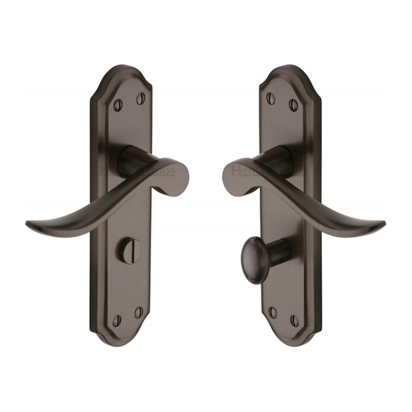 SAN1430-MB  Bathroom [57mm]  Matt Bronze  Heritage Brass Sandown Levers On Backplates