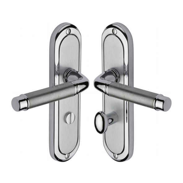 SAT1030-AP  Bathroom [57mm]  Satin / Polished Chrome  Heritage Brass Saturn Levers On Backplates