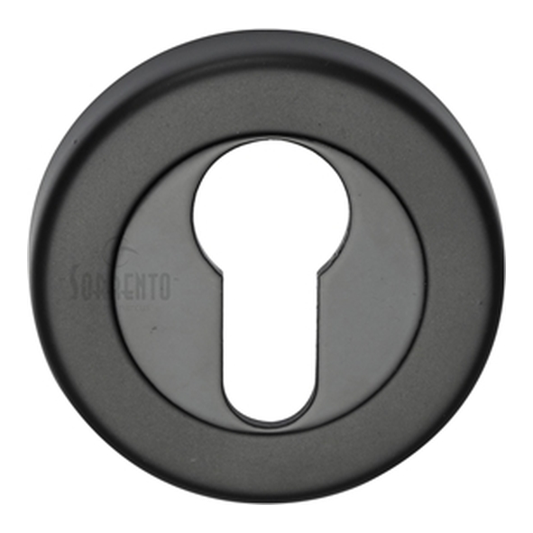 SC-0192-BLK • Matt Black • Sorrento Round Euro Cylinder Escutcheons