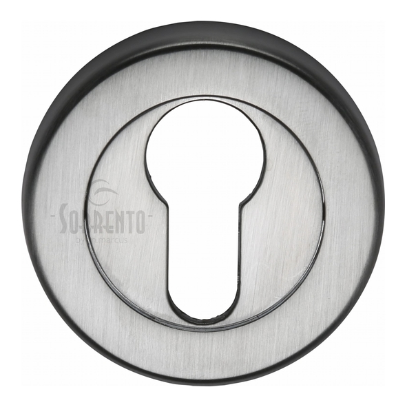 SC-0192-SC  Satin Chrome  Sorrento Round Euro Cylinder Escutcheon