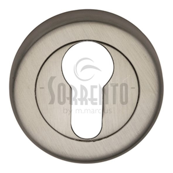 SC-0192-SN  Satin Nickel  Sorrento Round Euro Cylinder Escutcheon