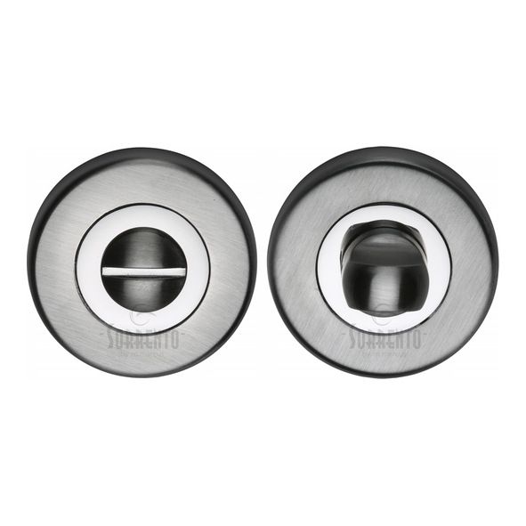 SC-0195-AP • Satin / Polished Chrome • Sorrento Round Bathroom Turn With Release