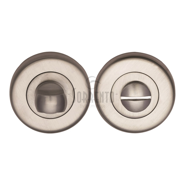 SC-0195-SN  Satin Nickel  Sorrento Round Bathroom Turn With Release