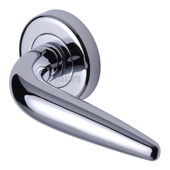 SC-1012-PC  Polished Chrome  Sorrento Goccia Levers On Round Roses