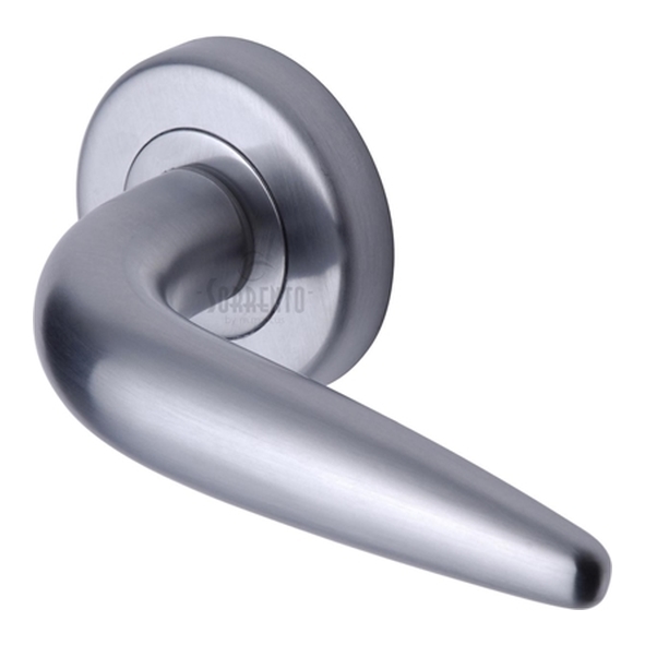 SC-1012-SC  Satin Chrome  Sorrento Goccia Levers On Round Roses