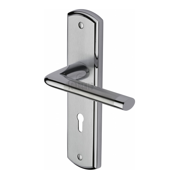 SC-2350-AP • Standard Lock [57mm] • Satin / Pol Chrome • Sorrento Lena Levers On Backplates