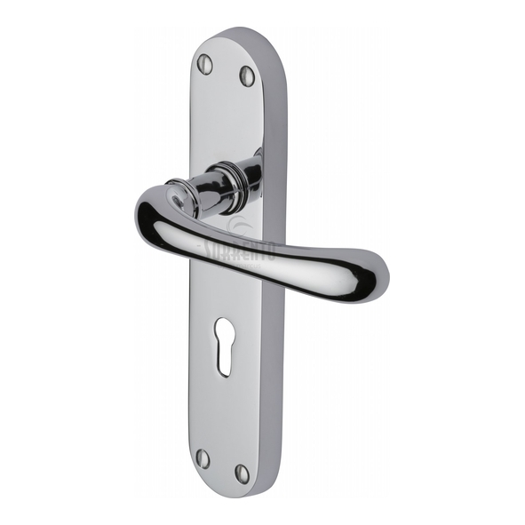 SC-6350-PC • Standard Lock [57mm] • Polished Chrome • Sorrento Donna Levers On Backplates