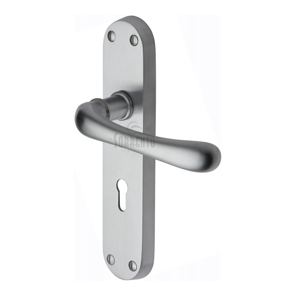 SC-6350-SC • Standard Lock [57mm] • Satin Chrome • Sorrento Donna Levers On Backplates