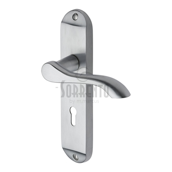 SC-7350-SC • Standard Lock [57mm] • Satin Chrome • Sorrento Aurora Levers On Backplates