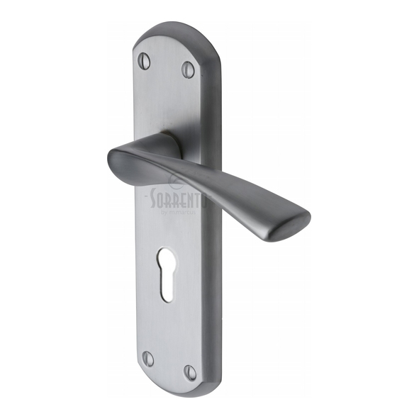 SC-7600-SC • Standard Lock [57mm] • Satin Chrome • Sorrento Atlanta Levers On Backplates