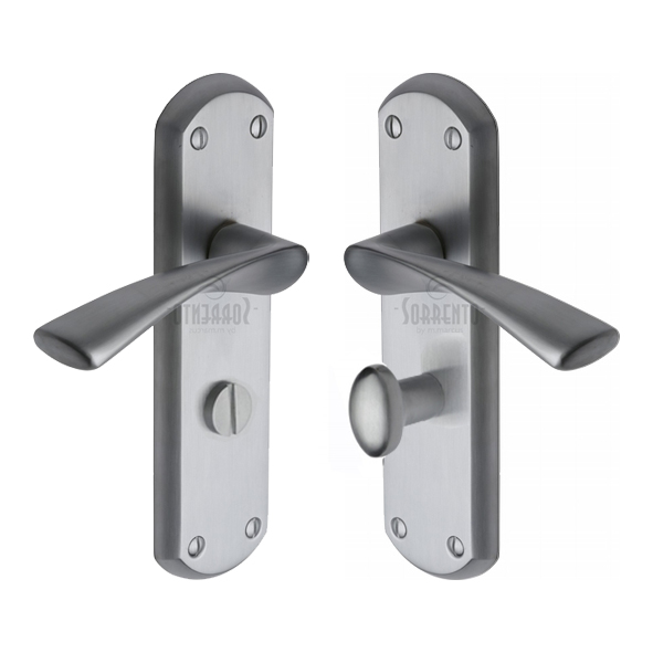 SC-7630-SC • Bathroom [57mm] • Satin Chrome • Sorrento Atlanta Levers On Backplates