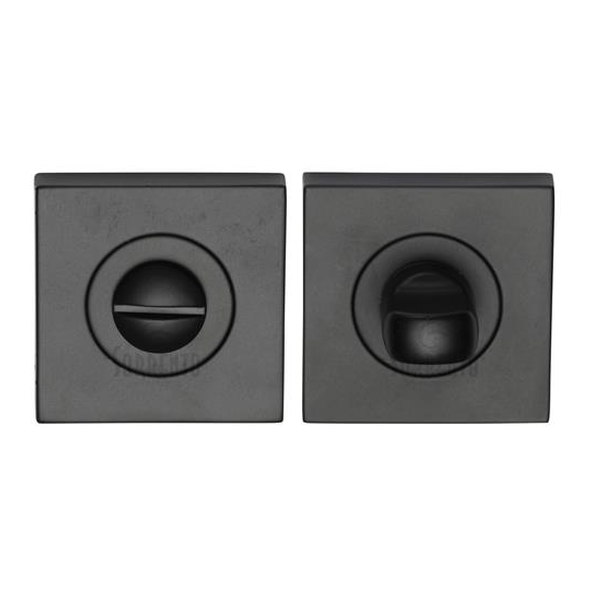 SC-SQ0195-BLK  Matt Black  Sorrento Square Bathroom Turn With Release