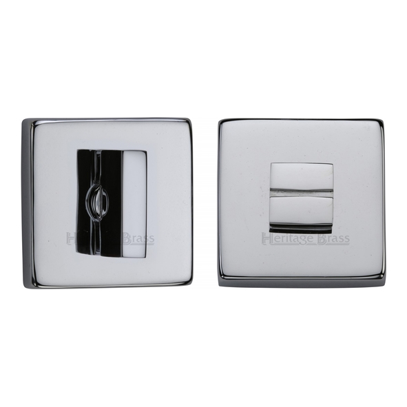 SQ4035-PC • Polished Chrome • Heritage Brass Plain Square Flat Bathroom Turn With Release