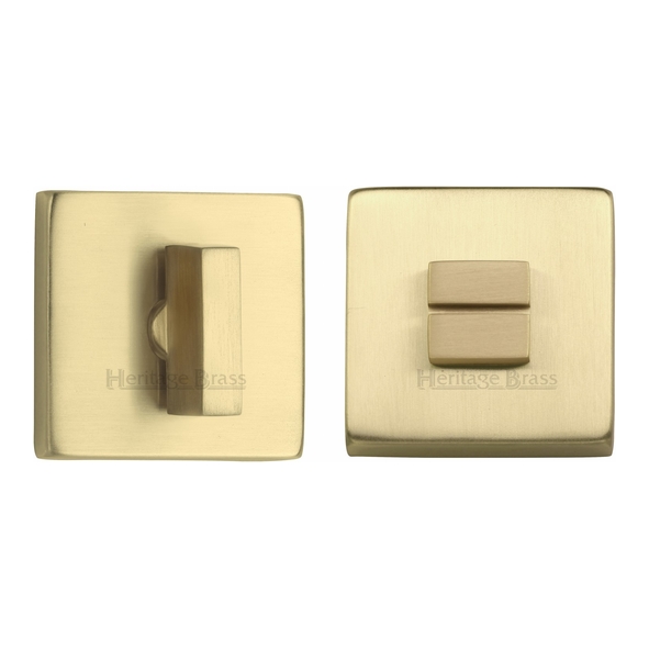 SQ4035-SB  Satin Brass  Heritage Brass Plain Square Flat Bathroom Turn With Release