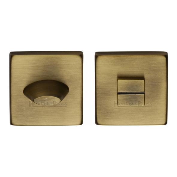 SQ4043-AT • Antique Brass • Heritage Brass Plain Square Tapered Bathroom Turn With Release