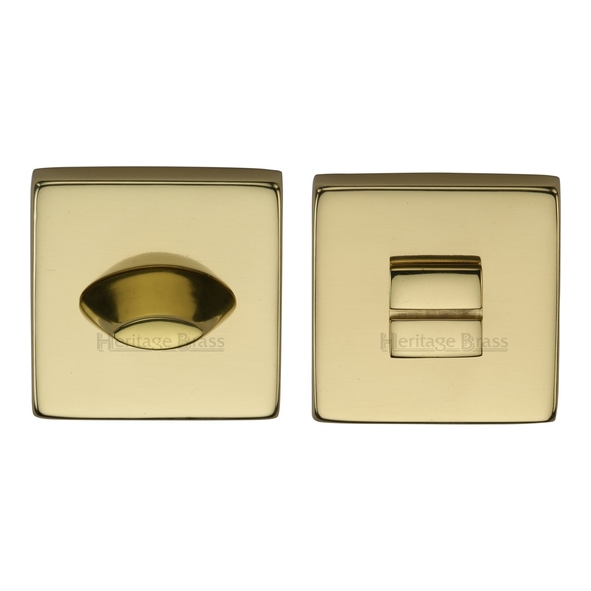 SQ4043-PB • Polished Brass • Heritage Brass Plain Square Tapered Bathroom Turn With Release
