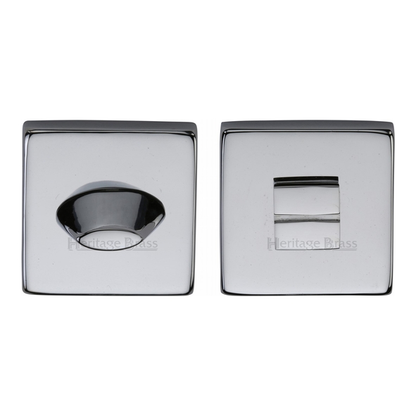 SQ4043-PC  Polished Chrome  Heritage Brass Plain Square Tapered Bathroom Turn With Release