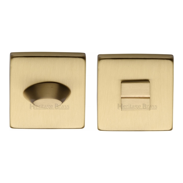 SQ4043-SB • Satin Brass • Heritage Brass Plain Square Tapered Bathroom Turn With Release