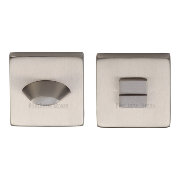 SQ4043-SN • Satin Nickel • Heritage Brass Plain Square Tapered Bathroom Turn With Release