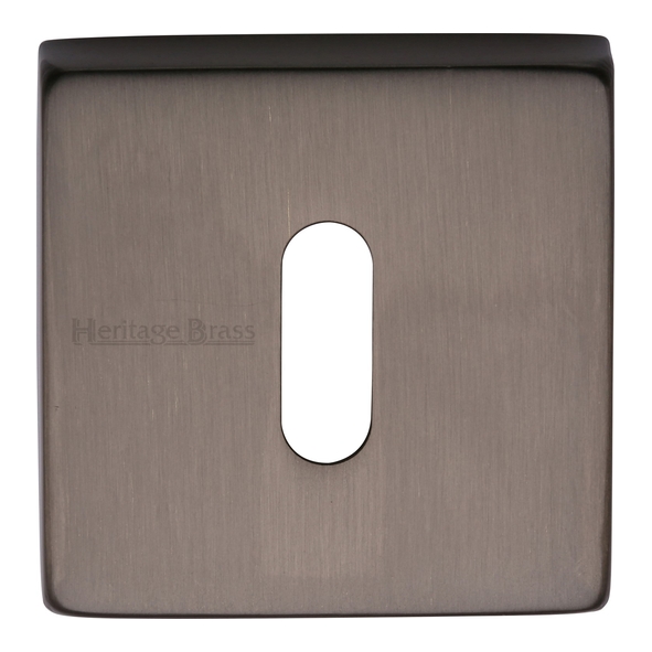 SQ5002-MB • Matt Bronze • Heritage Brass Plain Square Mortice Key Escutcheon