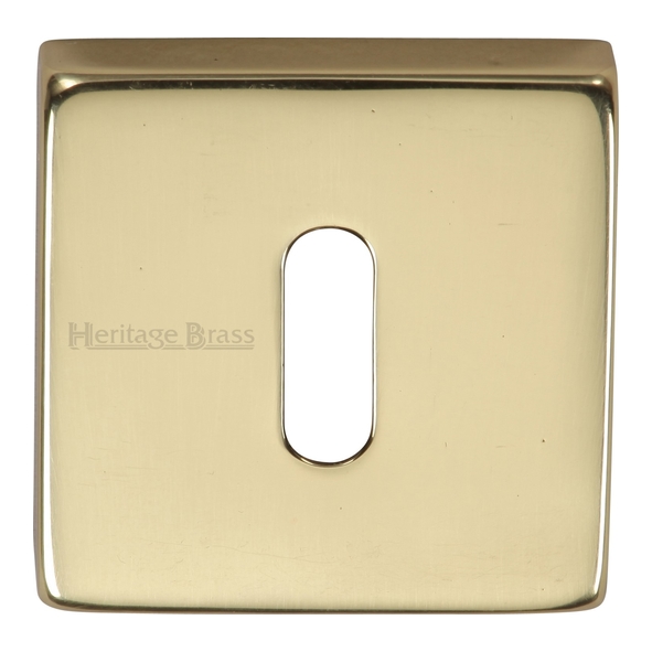 SQ5002-PB  Polished Brass  Heritage Brass Plain Square Mortice Key Escutcheon