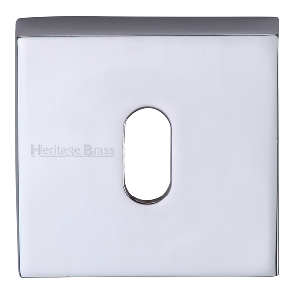 SQ5002-PC  Polished Chrome  Heritage Brass Plain Square Mortice Key Escutcheon