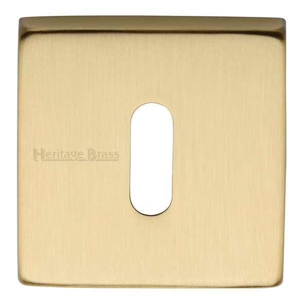 SQ5002-SB  Satin Brass  Heritage Brass Plain Square Mortice Key Escutcheon