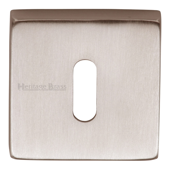 SQ5002-SN • Satin Nickel • Heritage Brass Plain Square Mortice Key Escutcheon